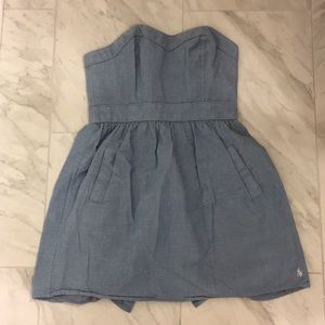 Jack Wills Light wash denim strapless dress